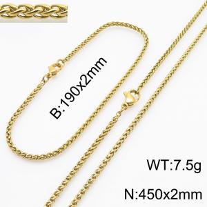 Stainless steel flower basket chain set - KS218426-Z