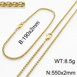 Stainless steel flower basket chain set - KS218428-Z