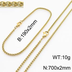 Stainless steel flower basket chain set - KS218431-Z