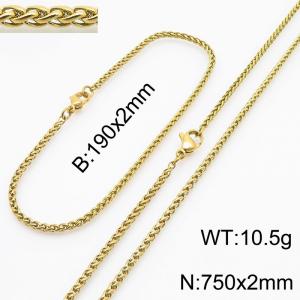 Stainless steel flower basket chain set - KS218432-Z