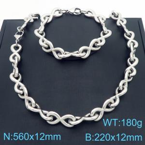 Stainless steel color 8-shaped set - KS221389-Z