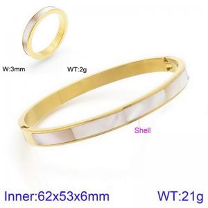 2pcs Bracelet Ring Jewelry Set Stainless Steel Gold Color For Women - KS221410-K