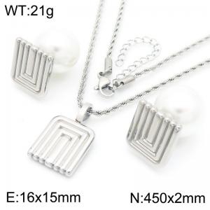Creative Charm Jewelry Sets for Women Stainless Steel Shell Pearl Earrings - KS222170-GC