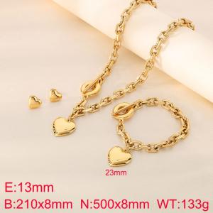 Stainless steel OT buckle heart set - KS222229-Z