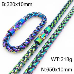 Fashionable and personalized stainless steel color 10mm flower basket chain two-piece set, paired with a round rotatable jewelry buckle - KS226611-KFC