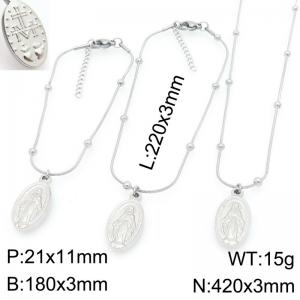 Fashion and Personalized Stainless Steel Santa Maria Bracelet, Foot Chain, Necklace, Three Piece Set - KS226910-Z