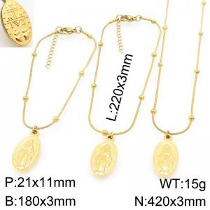Fashion and Personalized Stainless Steel Santa Maria Bracelet, Foot Chain, Necklace, Three Piece Set - KS226911-Z
