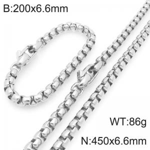 6.6mm Creative Men's Neutral Stainless Steel Box Chain Set Length 450cm - KS227878-Z