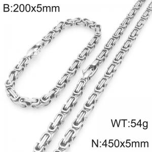 5mm Creative Men's Neutral Stainless Steel Emperor Chain Set Length 450cm - KS227883-Z