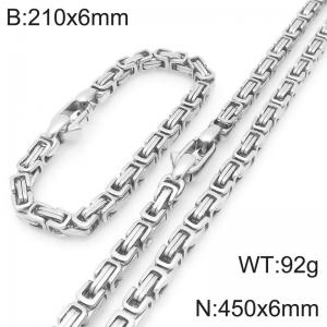 6mm Creative Men's Neutral Stainless Steel Emperor Chain Set Length 450cm - KS227888-Z