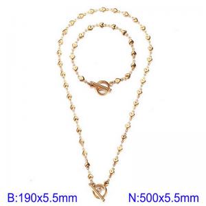 Stainless steel necklace bracelet two-piece set - KS228823-Z