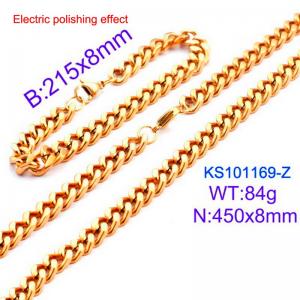 Stainless steel gold-plated set - KS229675-Z