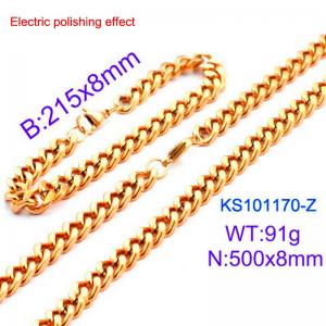 Stainless steel gold-plated set - KS229676-Z