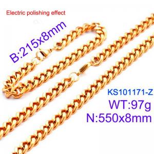 Stainless steel gold-plated set - KS229677-Z