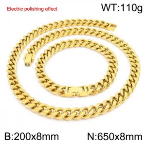 Stainless steel gold-plated set - KS229698-Z