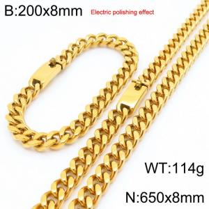 Stainless steel gold-plated set - KS229740-Z