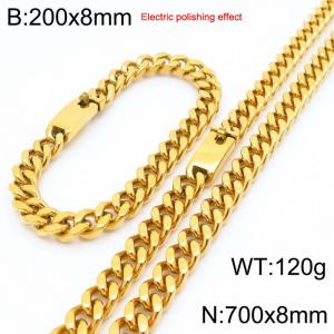 Stainless steel gold-plated set - KS229741-Z-