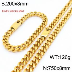 Stainless steel gold-plated set - KS229742-Z