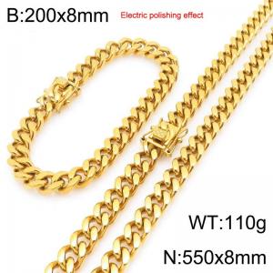 Stainless steel gold-plated set - KS229745-Z