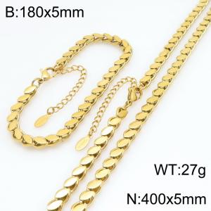 Stainless steel gold-plated set - KS230024-ZJZL