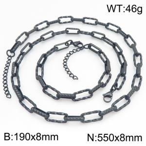 Stainless steel chain bracelet necklace jewelry set - KS230236-ZJZL