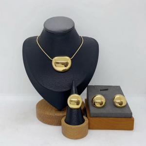 Women's Stainless Steel Fashion Jewelry Pendant Ring Earrings Set of Three - KS231299-LX