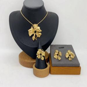 Women's Stainless Steel Fashion Jewelry Pendant Ring Earrings Set of Three - KS231306-LX