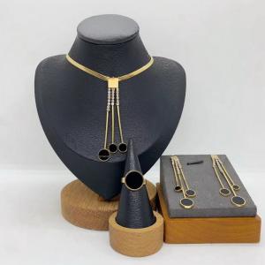 Women's Stainless Steel Fashion Jewelry Pendant Ring Earrings Set of Three - KS231313-LX