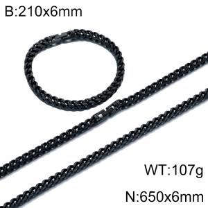 Fashion Jewelry Stainless Steel Bracelet Necklace Set - KS231328-KFC