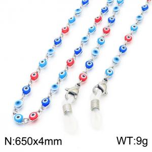 Fashion Neck Hanging Devil's Eye Titanium Steel Glasses Chain - KSC227-Z