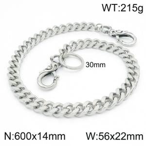 Stainless Steel Trousers Chain Skull slingshot keychain - KTC034-K