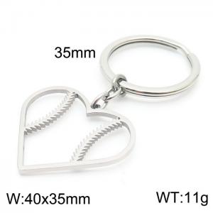 Stainless Steel Keychain Heart Pendant - KY1293-Z