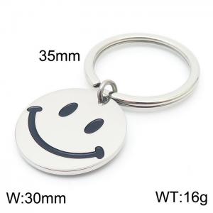 Stainless Steel Keychain Smile Pendant - KY1303-Z