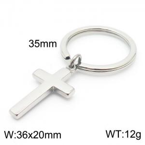 Stainless Steel Keychain Cross Pendant - KY1308-Z