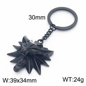 Viking Wolf Head Keychain Simple Accessories Stainless Steel Accessories Jewelry - KY1415-Z