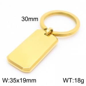 Simple Stainless Steel Keychain Gold - KY1419-Z