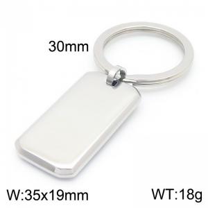 Simple Stainless Steel Keychain Silver - KY1420-Z