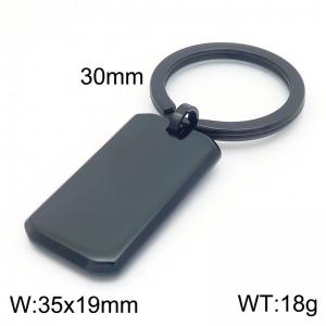 Simple Stainless Steel Keychain Black - KY1421-Z