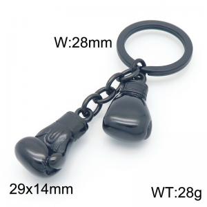 European and American fashion personality stainless steel creative left and right boxing domineering black DIY keychain - KY1453-Z