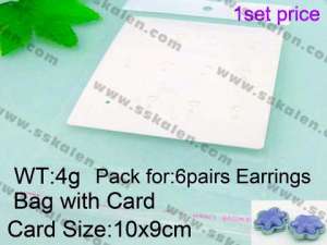 Bag with Card for Earrings Packing--1set price - KPS343-K