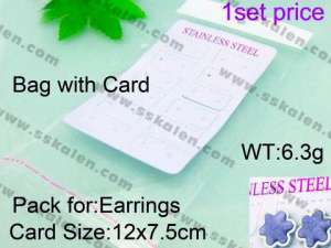 Bag with Card for Earrings Packing--1set price - KPS345-K
