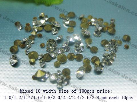 Mixed 10 Width Size Crystal Stones--100pcs Price