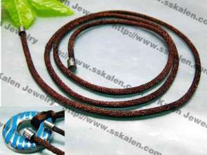 Stainless Steel Clasp with Fabric Cord--4mm - KN1041
