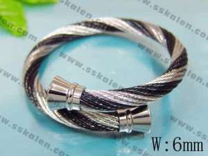 Stainless Steel Black-plating Bangle - KB20305-T