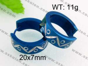 Stainless Steel Blue-plating Earring - KE40551-YX