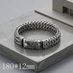 Vintage patterned dragon bone chain punk style men's stainless steel buckle bracelet - KB113828-BD-180