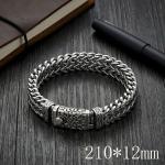 Vintage patterned dragon bone chain punk style men's stainless steel buckle bracelet - KB113828-BD-210