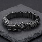Dragon scale pattern domineering men's bracelet vintage stainless steel keel bracelet - KB99430-BD-230