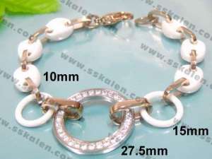 Stainless steel with Ceramic Bracelet - KB25123-W