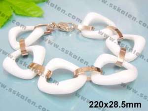 Stainless steel with Ceramic Bracelet - KB25124-W